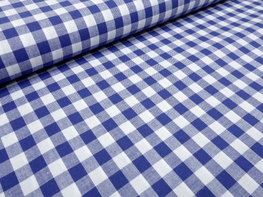 Stoff 100% Baumwolle Zefir Karo 1 cm blau weiß kariert Kleiderstoff Dekostoff Blusenstoff
