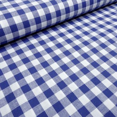 Stoff 100% Baumwolle Zefir Karo 1 cm blau weiß kariert Kleiderstoff Dekostoff Blusenstoff