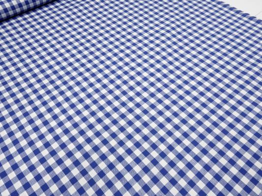 Stoff 100% Baumwolle Zefir Karo 1 cm blau weiß kariert Kleiderstoff Dekostoff Blusenstoff