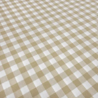 Stoff Baumwolle Zefir Karo 1 cm beige weiß kariert Kleiderstoff Dekostoff Blusenstoff