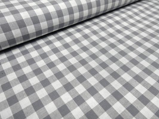Fabric 100% cotton Zefir check 1 cm gray white plaid dress fabric decorative fabric blouse fabric