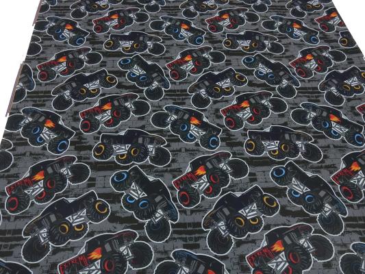 Fabric softshell monster trucks grey black blue red white colorful water repellent jacket fabric coat fabric outdoor fabric