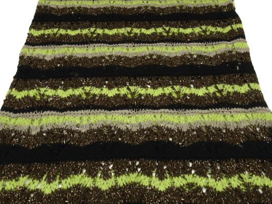 Stoff Grobstrick Wollstrick Strickstoff mit Strickmuster und Lurexfaden neongrün braun schwarz beige gold Lurex glänzend Kleiderstoff