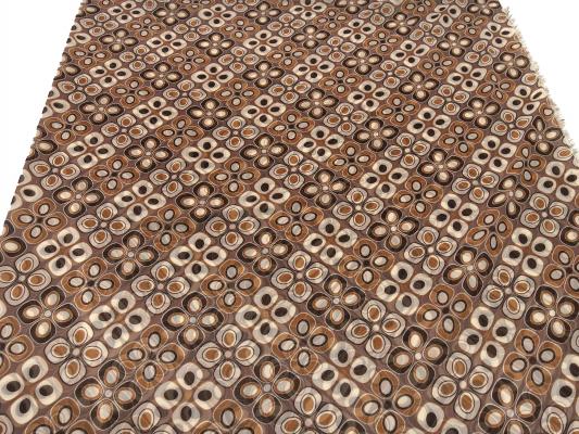 Stoff Chiffon Blusenstoff retro vintage Blumen Design braun beige Kleiderstoff