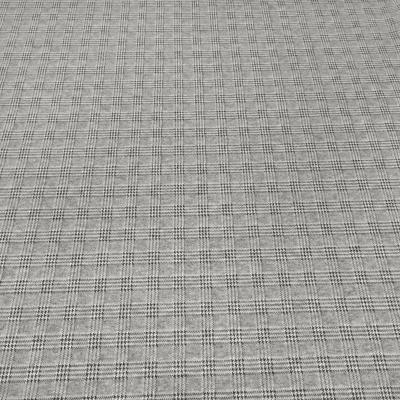 Stoff Feinstrick Jacquard Glencheck Karo schwarz grau wollweiß Kleiderstoff Hosenstoff