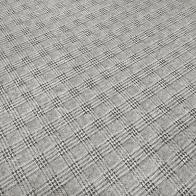 Stoff Feinstrick Jacquard Glencheck Karo schwarz grau wollweiß Kleiderstoff Hosenstoff