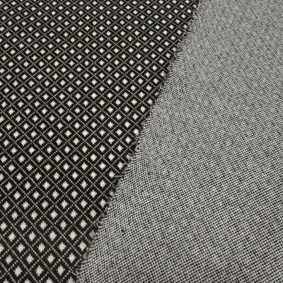 Fabric stretch fine knit jacquard small diamond black wool white dress fabric trouser fabric