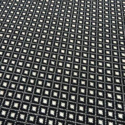Fabric stretch fine knit jacquard small diamond black wool white dress fabric trouser fabric