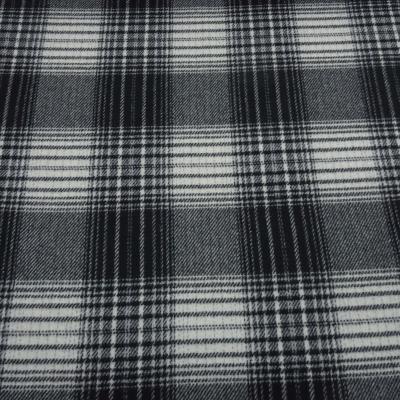 Heavy coat fabric with Glencheck check pattern in black and light gray Coat fleece Dress fabric