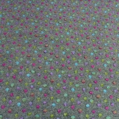Fabric Ital. pattern walk boiled wool Walkloden relief dots dots gray multicolor melange dress fabric coat fabric
