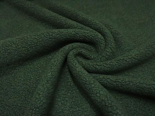 Fabric Ital. pattern whale boiled wool with teddy look relief green coat fabric dress fabric