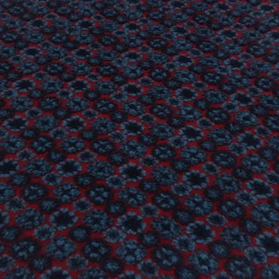 Stoff Ital. Musterwalk Kochwolle Walkloden Relief Blüten Ornamente rot blau marine Mantelstoff Kleiderstoff