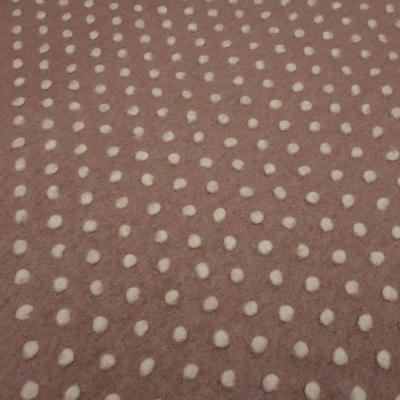 Stoff Ital. Musterwalk Kochwolle Walkloden mit Relief Punkte / Pünktchen Design altrosa wollweiß Mantelstoff Kleiderstoff