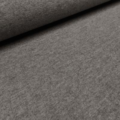 Stoff Ital. Strickstoff aus 100% Merinowolle uni grau taupé melange Merinostrick Kleiderstoff Kinderstoff