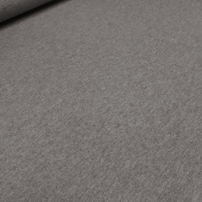 Stoff Ital. Strickstoff aus 100% Merinowolle uni grau taupé melange Merinostrick Kleiderstoff Kinderstoff