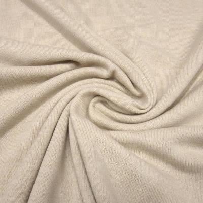 Stoff Ital. Strickstoff 100% Merino Merinostrick Wolle uni beige sand Kleiderstoff Kinderstoff Merinostoff