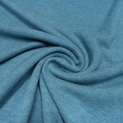 Fabric Italian knit fabric made of 100% merino wool uni turquoise blue melange merino knit dress fabrics children's fabrics