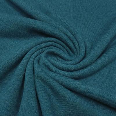 Fabric Ital. knitted fabric 100% merino wool uni petrol melange merino knit dress fabric children's fabric merino fabric
