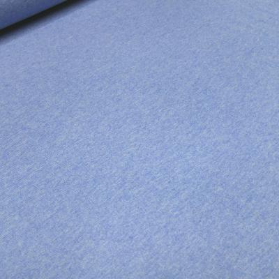 Stoff Ital. Strickstoff aus 100% Merinowolle uni hellblau melange Merinostrick Kleiderstoff Kinderstoff