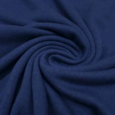 Stoff Ital. Strickstoff aus 100% Merinowolle uni blau mittelblau Kleiderstoff Kinderstoff Merinostrickstoff Wollstrick