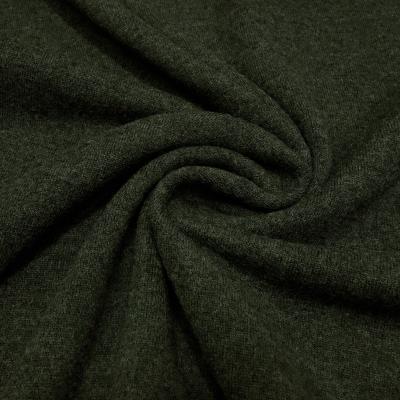 Fabric Ital. knitted fabric 100% merino wool plain olive green khaki melange merino knit dress fabric children's fabric merino fabric