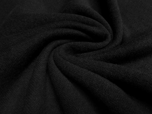 Stoff Ital. Strickstoff 100% Merino Wolle uni schwarz Kleiderstoff Kinderstoff Merinostrickstoff Merinostoff