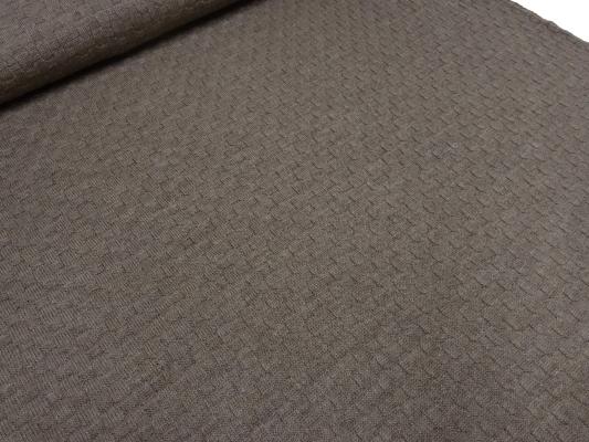 Fabric Italian knitted fabric with braided pattern basket made of 100% merino wool beige 2 melange dress fabric children's fabric