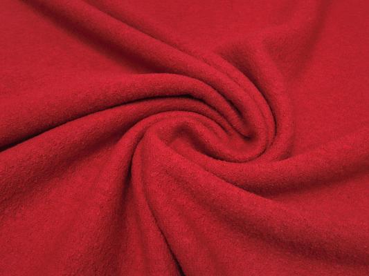 Stoff Ital. Merino Feinwalk Kochwolle Walkloden aus 100% Merinowolle uni rot Kleiderstoff Mantelstoff