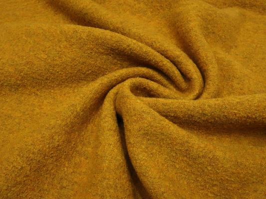 Fabric Ital. merino fine whalecloth 100% merino wool uni curry mustard yellow dress fabric coat fabric
