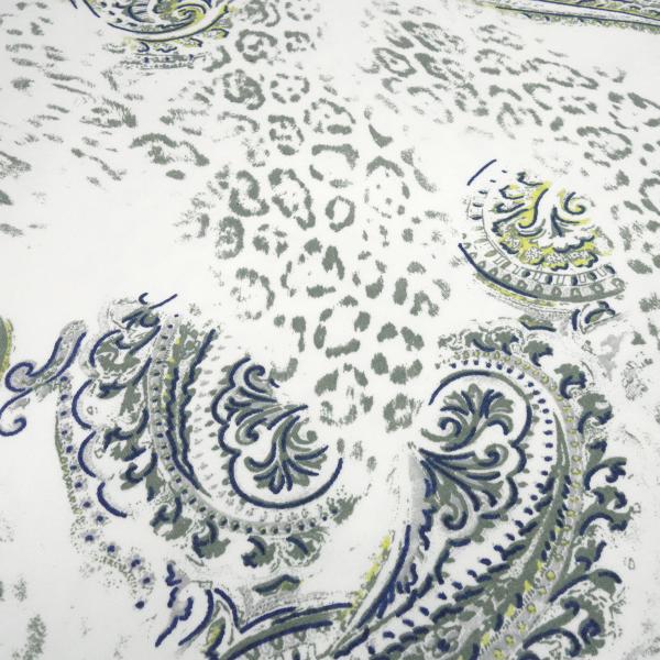 Fabric cotton French Terry summer sweatshirt fabric animal fur pattern leopard paisley design cream taupe navy yellow green dress fabric