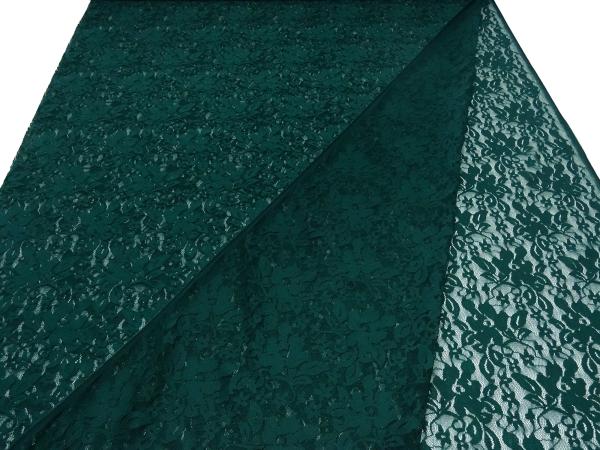 Stoff Stretch Spitze Spitzenstoff Blumenmuster grün tannengrün Kleiderstoff