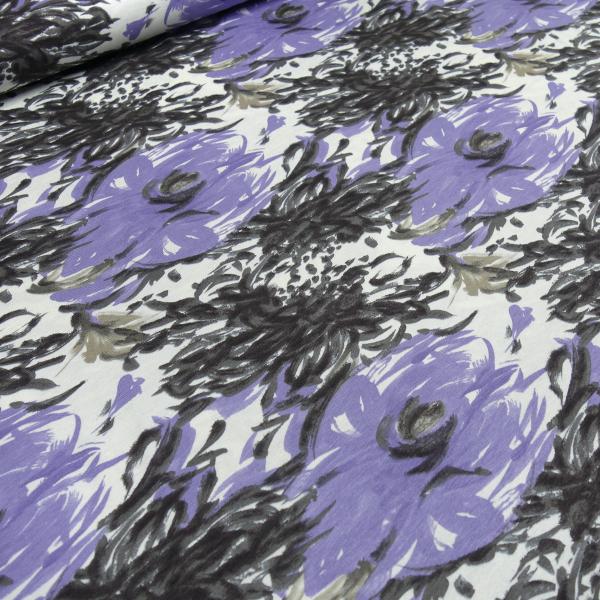 stoff-viskose-jersey-mit-blumen-abstrakt-design-weiss-flieder-lavendel-grau-kleiderstoff