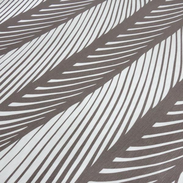 Viscose Jersey Fabric with Abstract Stripe Design, Brown, Ecru - Dress Fabric for Children
