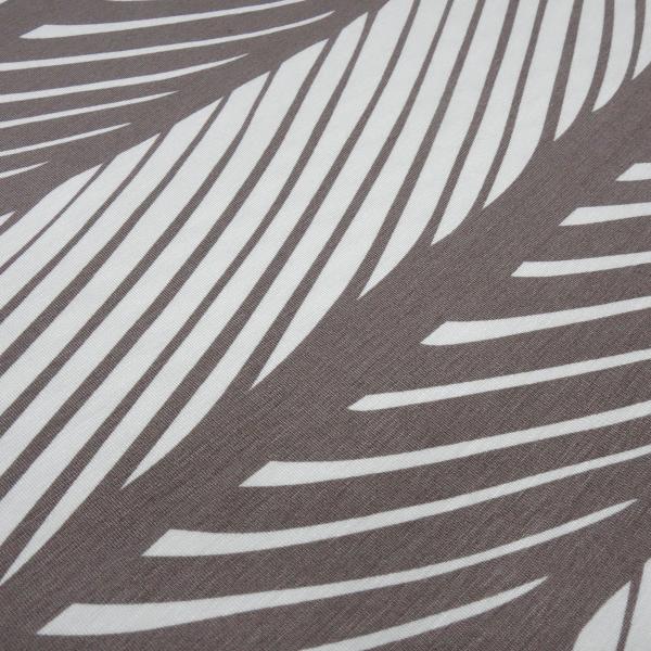 Viscose Jersey Fabric with Abstract Stripe Design, Brown, Ecru - Dress Fabric for Children