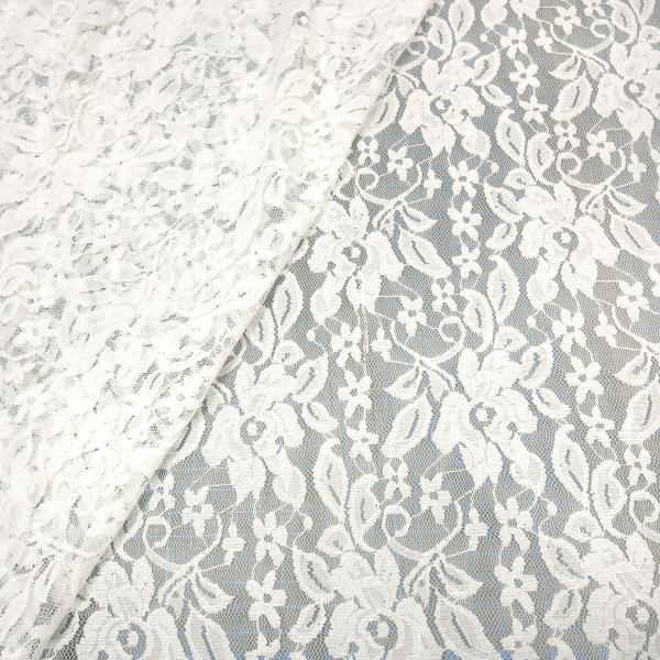 Fabric Lace Lace fabric with floral pattern cream white off-white wool white Dress fabric Wedding fabric