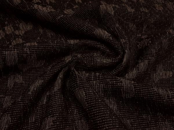 Stoff Jacquard Jackenstoff Blumen Blätter Design braun schwarz Kleiderstoff Kostümstoff