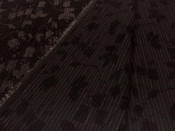 Stoff Jacquard Jackenstoff Blumen Blätter Design braun schwarz Kleiderstoff Kostümstoff