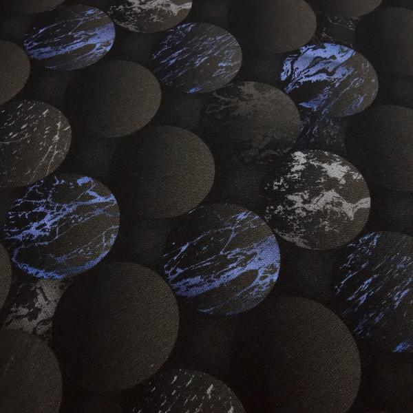 Fabric cotton jersey 3D balls marbles design black brown blue beige dress fabric