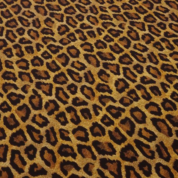 Stoff Baumwolle Jersey Leo Print Tierprint braun lehm curry schwarz Kleiderstoff