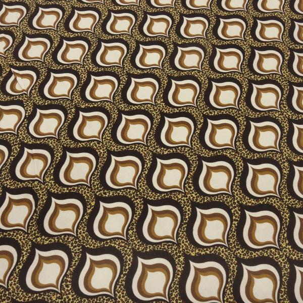 Stoff Baumwolle Jersey mit Leo Tierfellmuster Design Ornamente beige braun sand schwarz Kleiderstoff Kinderstoff