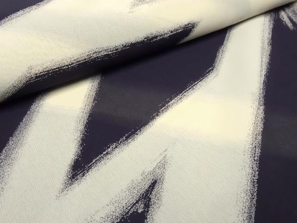 Fabric 100% viscose chiffon georgette with abstract geometric pattern design navy blue vanilla sand blouse fabric dress fabric