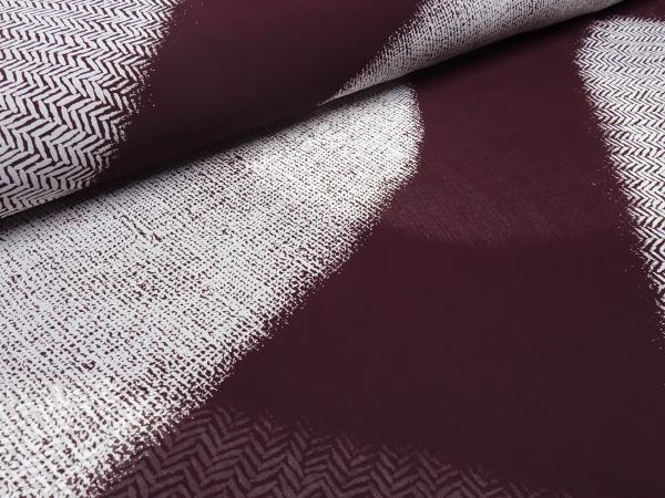 Stoff 100% Viskose Chiffon Georgette mit abstrakten Design bordeaux weiß Kleiderstoff Blusenstoff