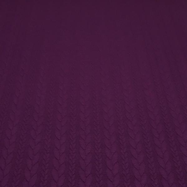 Stoff Zopfstrick Jacquard Zopfmuster Jersey Meterware uni einfarbig beere Kleiderstoff Kinderstoff