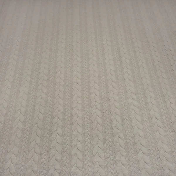Fabric: Cable-Knit Jacquard Cable Pattern Jersey, Sold by the Meter, Solid Color, Natural Beige, Dress Fabric, Children's Fabric