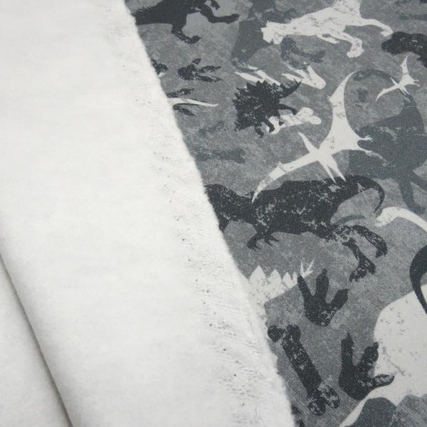 Stoff Baumwolle Sweatshirtstoff Dinos Dinosaurier Design grau weiß anthrazit Kinderstoff Kleiderstoff