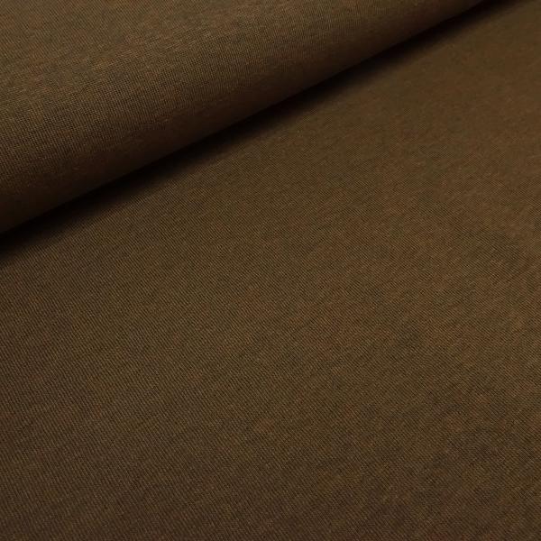 Sweatshirt fabric with a soft, brushed back, solid chocolate brown. Ideal for dresses, hoodies, and children's clothing