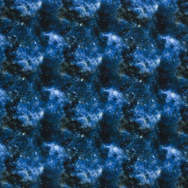Fabric cotton sweatshirt fabric with galaxy space all space stars design blue white black children's fabric dress fabric hoodie fabric