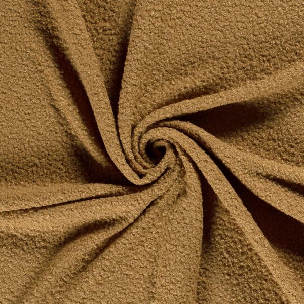 Stoff schwerer Bouclé Mantelstoff Kleiderstoff camel braun Dekostoff