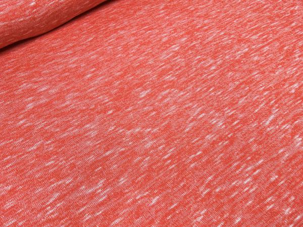 Stoff leichter Strickstoff rot coralle melange Kleiderstoff Blusenstoff