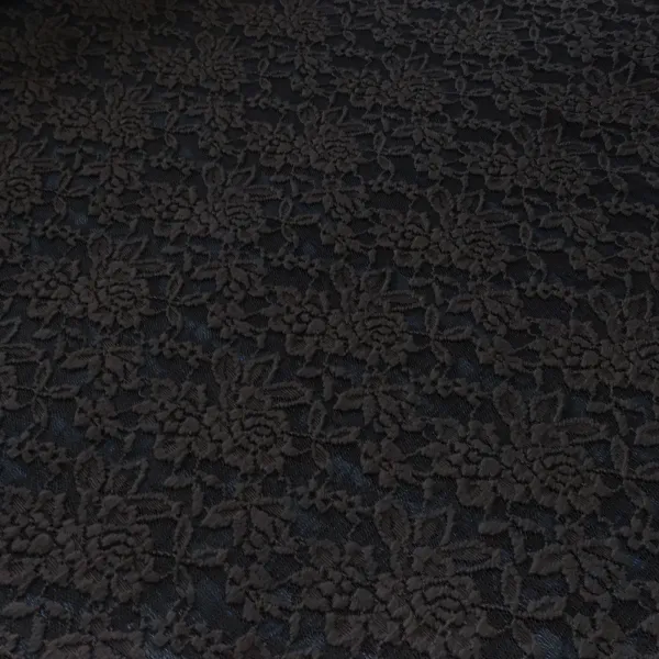 Fabric: Stretch Lace with Floral Pattern, Brown and Dark Brown, Dress Fabric